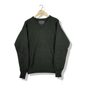 Vintage Abercrombie Fitch Knit Heavyweight Sweater Mens L Green Wool Outdoor